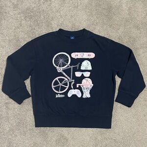 Boys size 6-7 Navy Blue Sweatshirt with Graphic Print